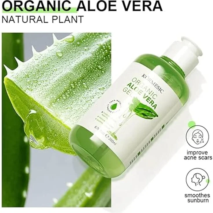Montegoni Aloe Vera Gel 200ml, Feuchtigkeitsspendende After-Sun Pflege für Gesicht, Körper & Haare – Beruhigend mit Bio-Extrakten – Bild 2