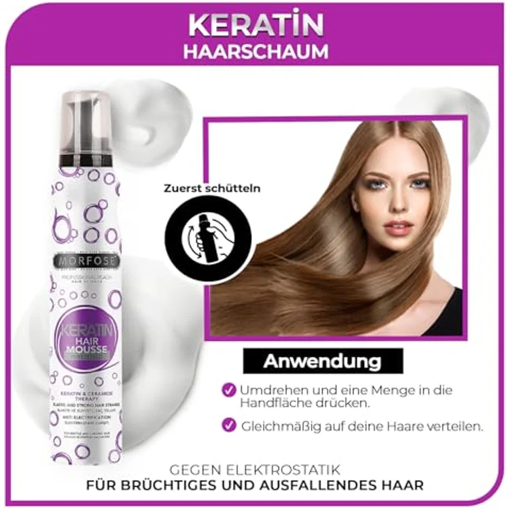 Morfose Haarschaum, Perfekter Halt mit Keratin für Volumen, 200 ml – Bild 4