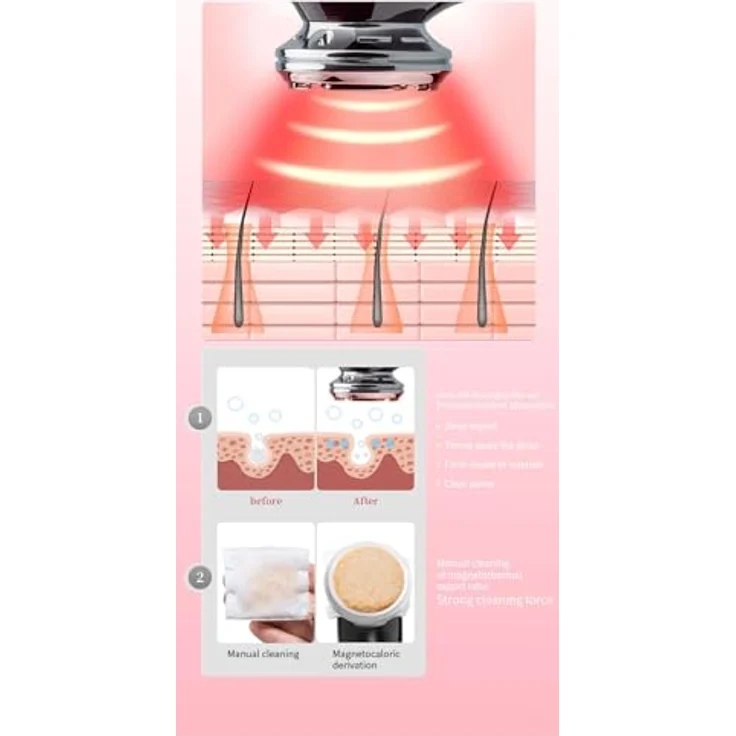 Lalano`S Cosmetics SkinStar EMS Gesichtsmassagegerät, Anti-Aging mit Photonentechnologie, Hot/Cool Behandlung, Vibrationsmassage, tragbar und USB aufladbar – Bild 7