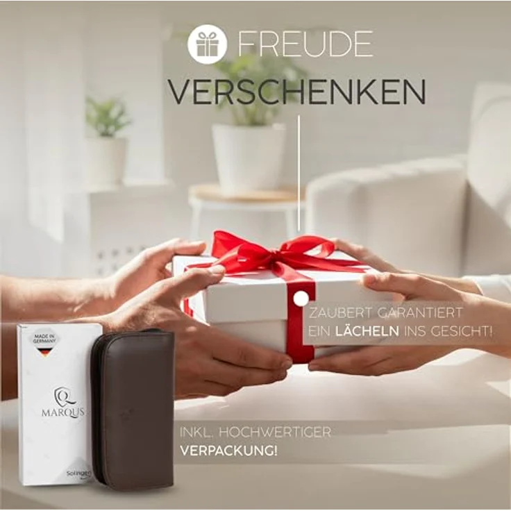 marQus Maniküre Set Solingen, 6-teiliges Nagelset aus glänzendem nickelfarbenem Stahl im Kunst-Leder Etui, ideal für Hand- & Fußpflege, reisefreundlich – Bild 4