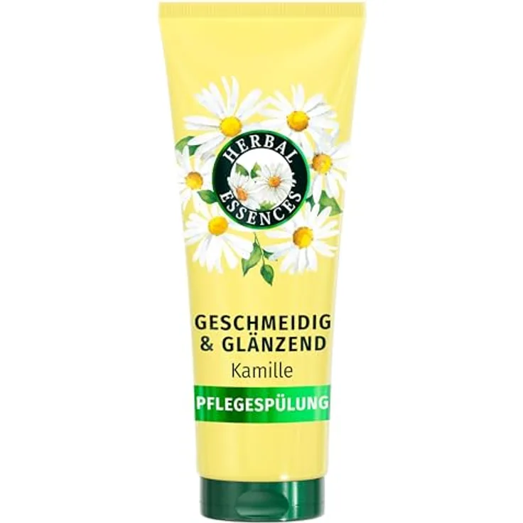 Herbal Essences Geschmeidig & Glänzend Pflegespülung mit Kamille, 250ml, Vegan, 97% natürliche Inhaltsstoffe, Sommerduft