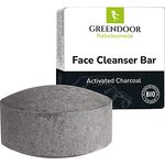 GREENDOOR feste Gesichtsreinigung mit Aktivkohle gegen Pickel 57g, bei unreiner Haut, Mischhaut, fettiger Haut, seifenfrei, plastikfrei, mit pflegender Aloe Vera