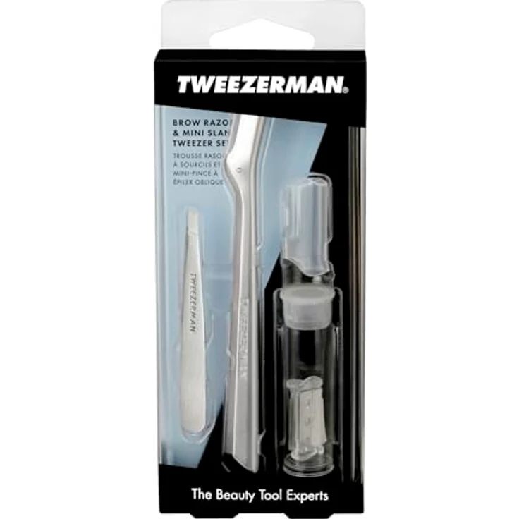 Tweezerman Facial Razor Set, Gesichtshaarrasierer mit rostfreien Edelstahlklingen und 3 Ersatzklingen, Damen 2 ct – Bild 8