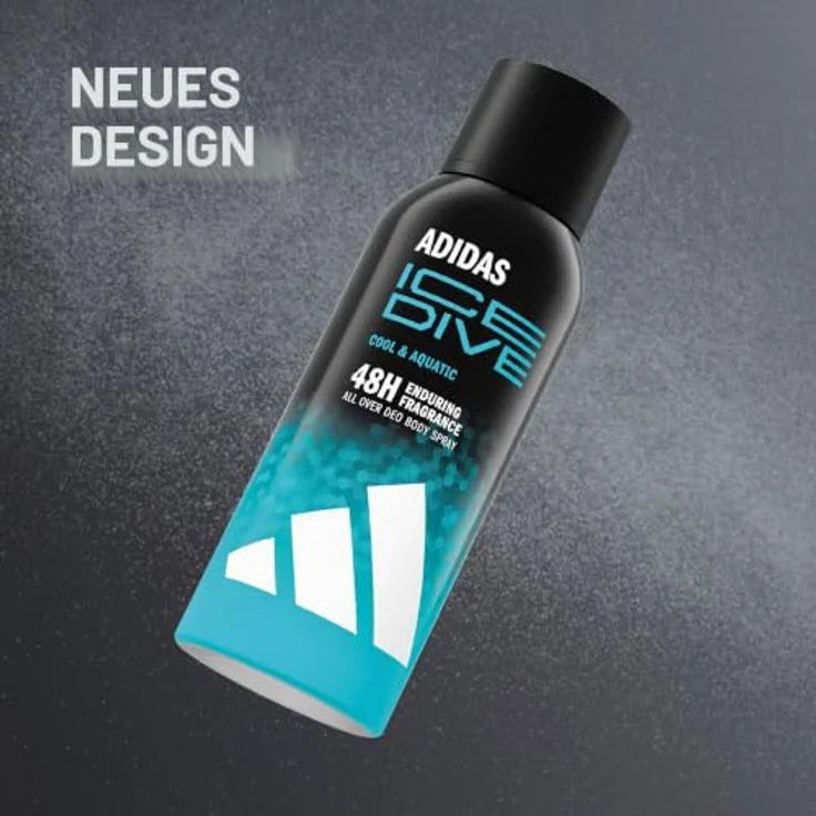adidas Ice Dive Deodorant Spray für Männer, 48 Stunden Halt, vegane und alkoholfreie Formel, 150ml – Bild 2