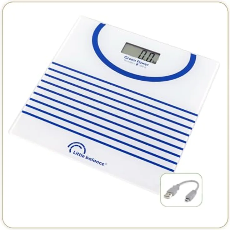 Little Balance 8655, Digitale Personenwaage mit LCD-Display, max. 180 kg, Akku-Energieversorgung