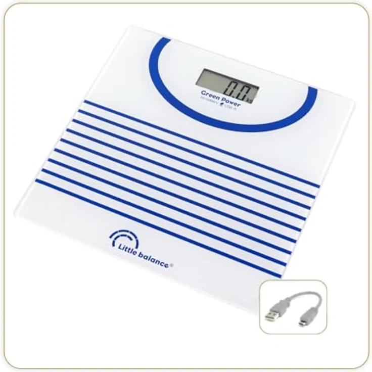 Little Balance 8655, Digitale Personenwaage mit LCD-Display, max. 180 kg, Akku-Energieversorgung – Bild 1
