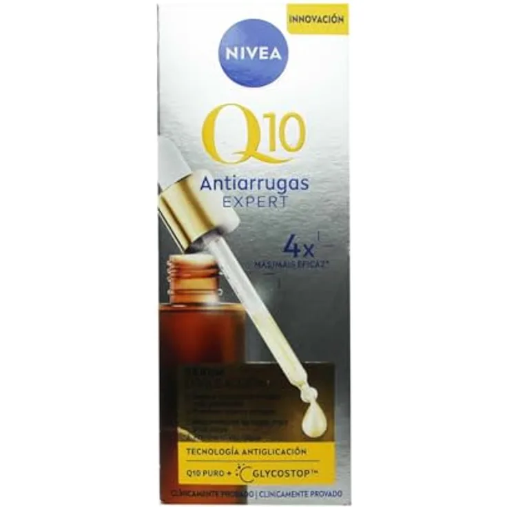 NIVEA Q10 Anti-Falten-Serum Expert Double Action (30 ml), Gesichtsserum mit Anti-Aging-Technologie, blockiert Zuckerschäden