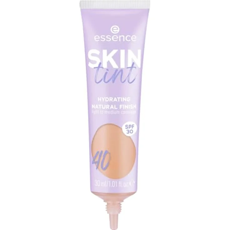 essence cosmetics SKIN tint, Make-up, Nr. 40, Nude, feuchtigkeitsspendend, vegan, ölfrei, SPF 30, 1er Pack (30ml) – Bild 1