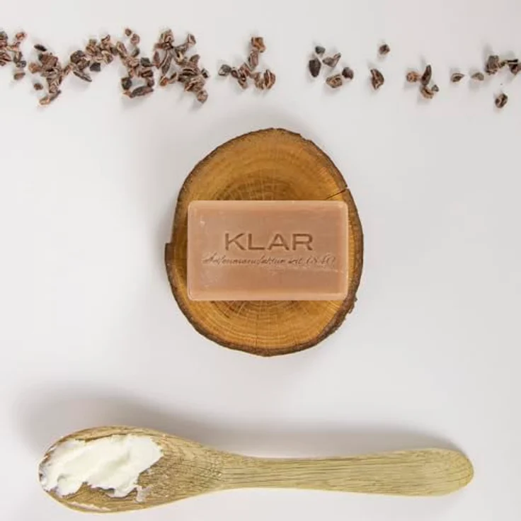 Klar Seifen Kakaobutterseife 100g, Cosmos zertifiziert, palmölfrei, geeignet für trockene Haut, mit wärmender Wirkung – Bild 3