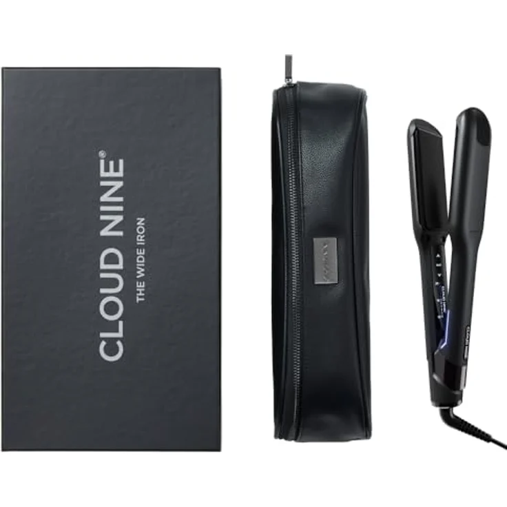 Cloud Nine The Wide Iron, Glätteisen mit breiten Sericite-Platten, Revive Mode & 11 Temperatureinstellungen (100–200 °C), schwarz - für gesundes Styling von dickem & langem Haar – Bild 1