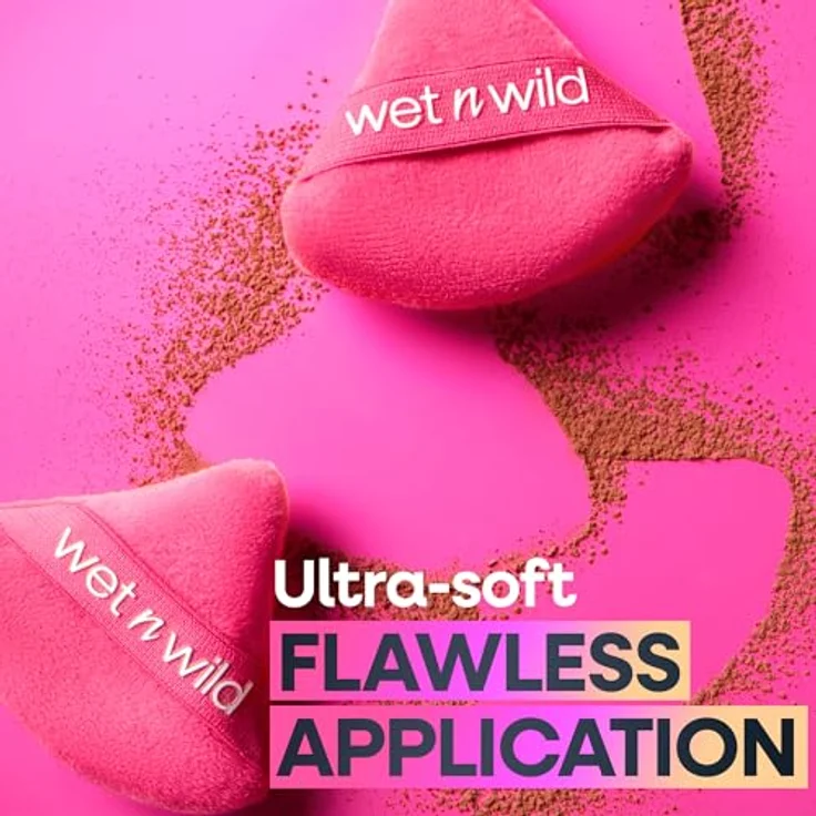 Wet n Wild Powder Puff, Wiederverwendbarer Makeup-Applikator für loses und kompaktes Puder, Samtweiches Material, Dreieckige Form für präzisen Auftrag – Bild 4