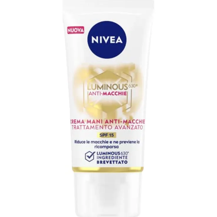 NIVEA Luminous630® Handcreme, Anti-Flecken, 50 ml, Anti-Aging-Handcreme zur Reduzierung und Vermeidung von Flecken, Handcreme mit LSF 15