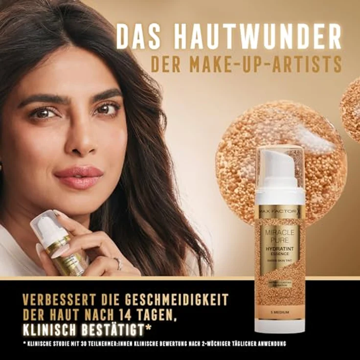 MAX FACTOR Foundation Miracle Pure Hydratint Essence 6 Medium-Deep, 30 ml, vegane Feuchtigkeitsformel mit 24 Stunden Hydration und natürlichem Glow – Bild 4