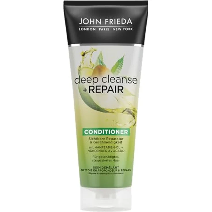 John Frieda Deep Cleanse & Repair Conditioner - 250 ml - Sichtbare Reparatur und Geschmeidigkeit - Avocado für geschädigtes Haar – Bild 1