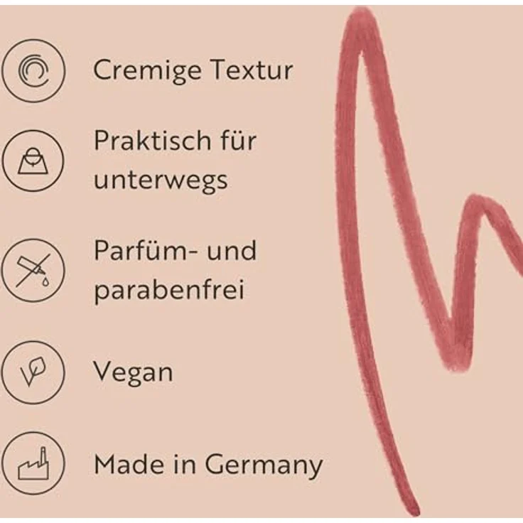 M. Asam MAGIC FINISH Lip Designer Rosewood, Langanhaltender Wasserfester Lipliner mit Integriertem Pinsel, Kussecht & Cremige Textur, 0,28g – Bild 5