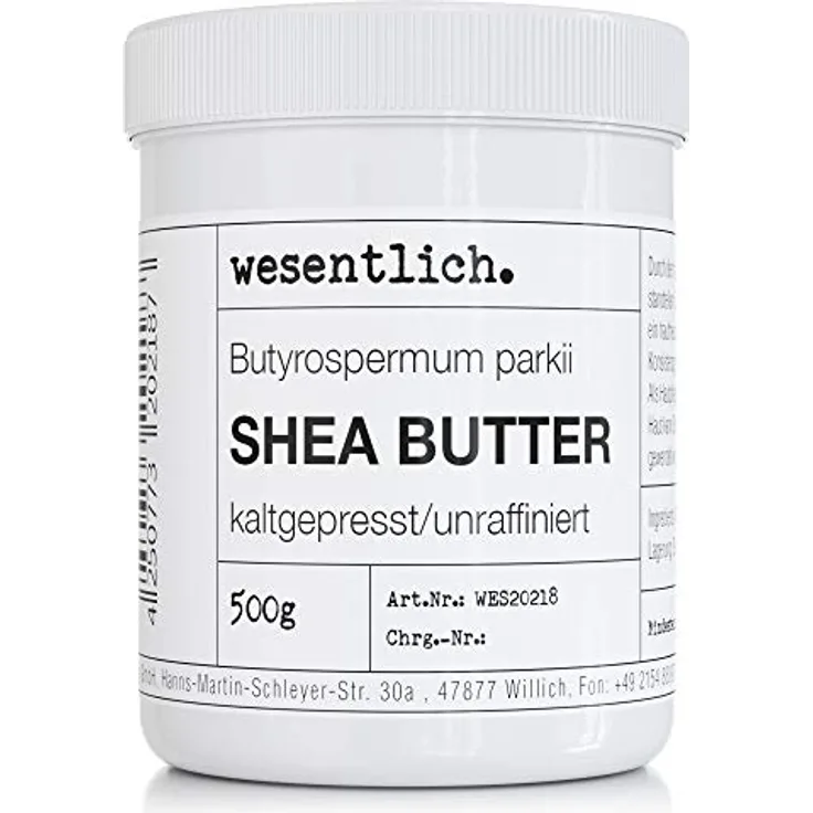Sheabutter kaltgepresst und unraffiniert 500g - 100% reine Pflege oder perfekte Basis für hochwertige Pflegeprodukte von wesentlich.