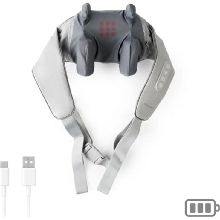 InnovaGoods Silax, Wiederaufladbares 6D-Nacken- und Rückenmassagegerät mit 3 Massagemodi, Wärmefunktion und Tragbarkeit, grün – Bild 2