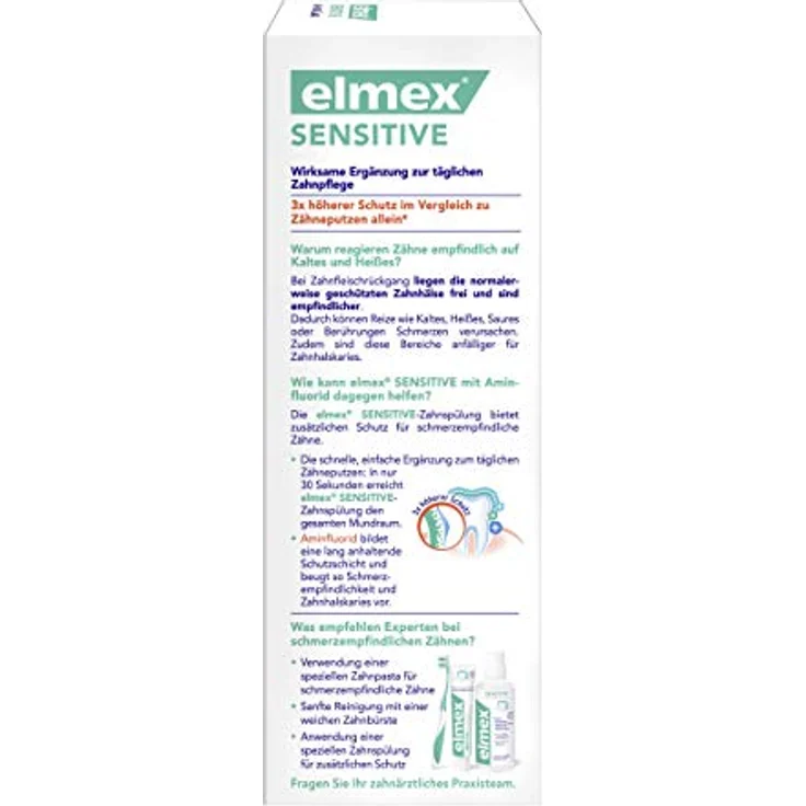 Elmex SENSTIVE Zahnspülung 400 ml Mundspülung Verschließt offene Reizleiterkanälchen – Bild 2