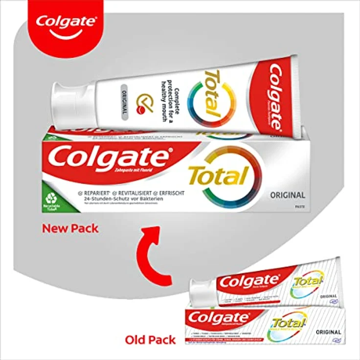 Colgate Total Original Doppelpack 2 x 75 ml, für saubere & gesunde Zähne - Preisvergleich – Bild 2