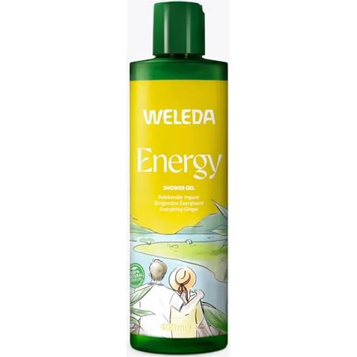 WELEDA Bio Energy XL Duschgel vegan - Naturkosmetik Aroma Dusche mit Ingwer / Zedernholz Duft - Natürliche Hautpflege Duschseife (1x 400ml)