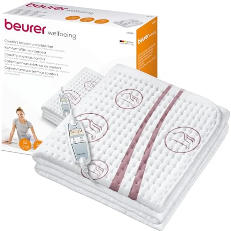 Beurer UB90 Wärmeunterbett 9 Temperaturstufen Abschaltautomatik rot/weiß