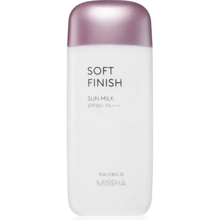 Missha All Around Safe Block Soft Finish Fluid, Sonnenschutz für das Gesicht mit SPF 50+, 70 ml, zieht schnell ein und spendet intensiv Feuchtigkeit