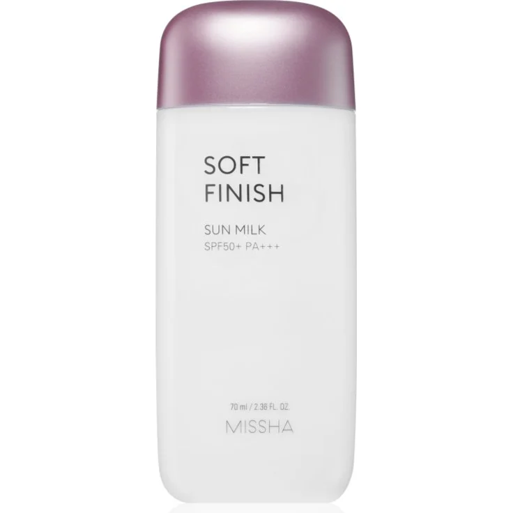 Missha All Around Safe Block Soft Finish Fluid, Sonnenschutz für das Gesicht mit SPF 50+, 70 ml, zieht schnell ein und spendet intensiv Feuchtigkeit