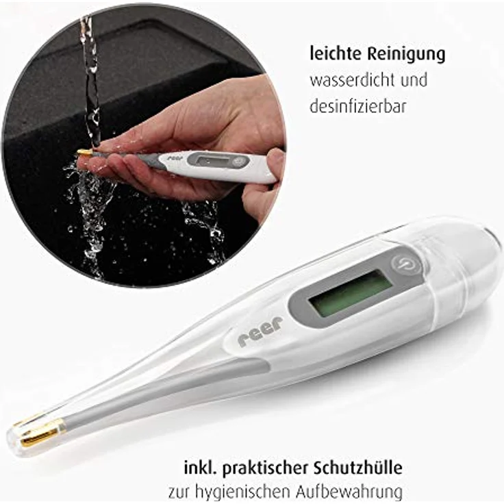 Reer GmbH ExpressTemp mit flexibler Spitze Digitales Fieberthermometer für orale, rektale und axillare Messung, mit Fieberalarm – Bild 5