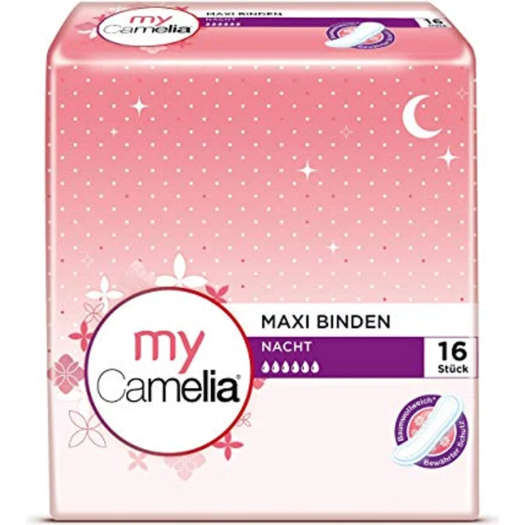 Camelia Maxi Binden Nacht Damenbinden 16 Stück - Preisvergleich – Bild 2