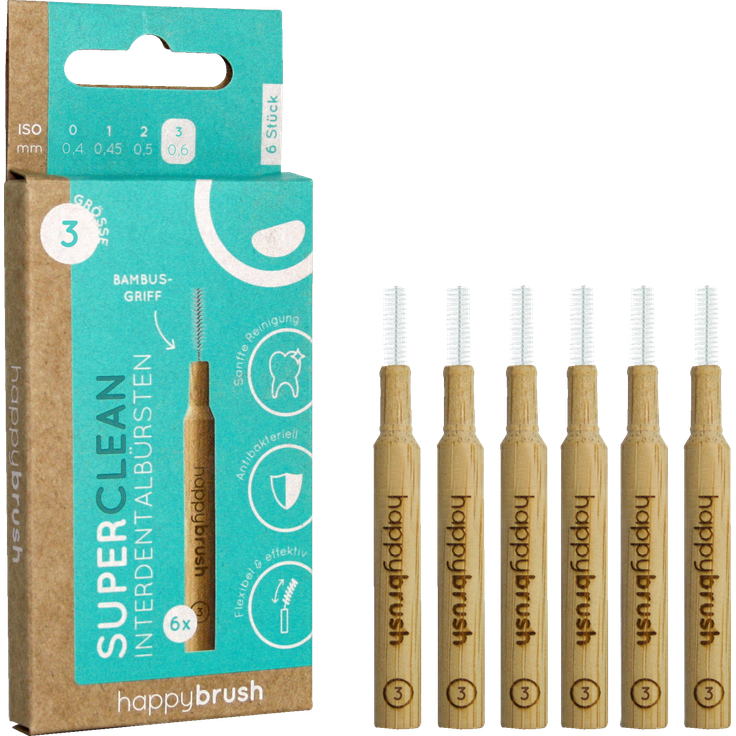 happybrush SuperClean Interdentalbürsten ISO 3 Zahnbürste 6 Stk