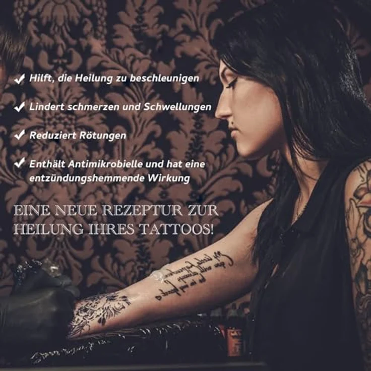 P-Beauty Tattoopflege Balsam 30g mit Aloe Vera - Feuchtigkeitsspendende Tattoo Aftercare Creme für frische Tattoos, beruhigende Formel mit natürlichen Ölen – Bild 3