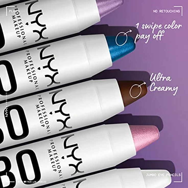 NYX PROFESSIONAL MAKEUP Jumbo Eye Pencil, strahlender Eyeliner ohne Zerren oder Verblassen, Cottage Cheese 608, silber glitzernd, anspitzbar, 5 g – Bild 2