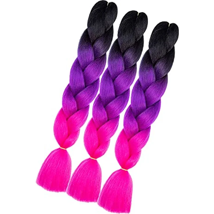 Shangxiu Braids Extensions Rose, 24" (60cm) Hitzebeständige Synthetik Haare, 300g zum Einflechten für Box Zöpfe und Twist Frisuren – Bild 2