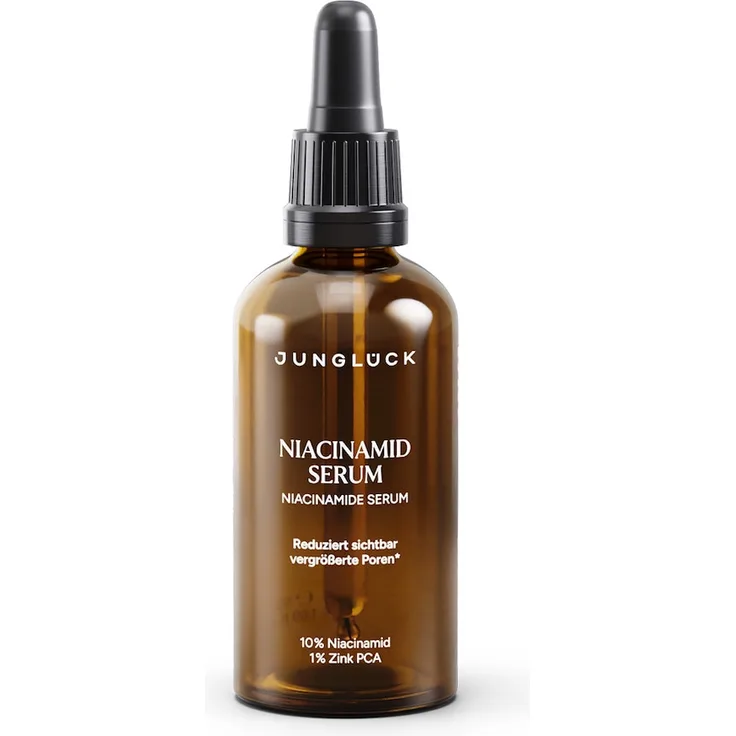 Junglück Niacinamid Serum Feuchtigkeitsserum 50 ml, 10% Niacinamid, beruhigend und talgregulierend für ebenmäßigen Teint