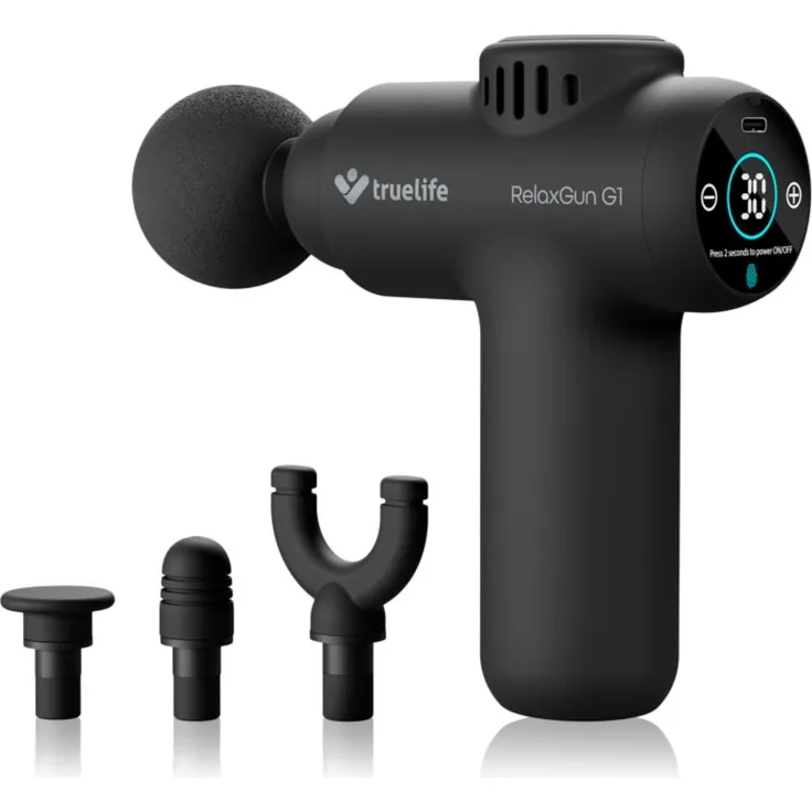 TrueLife RelaxGun G1, Massagepistole zur Muskelentspannung mit multifunktionalem Vibrationsmassagetool und langer Batterielaufzeit
