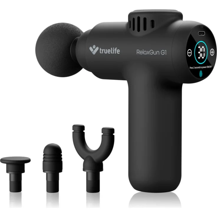 TrueLife RelaxGun G1, Massagepistole zur Muskelentspannung mit multifunktionalem Vibrationsmassagetool und langer Batterielaufzeit