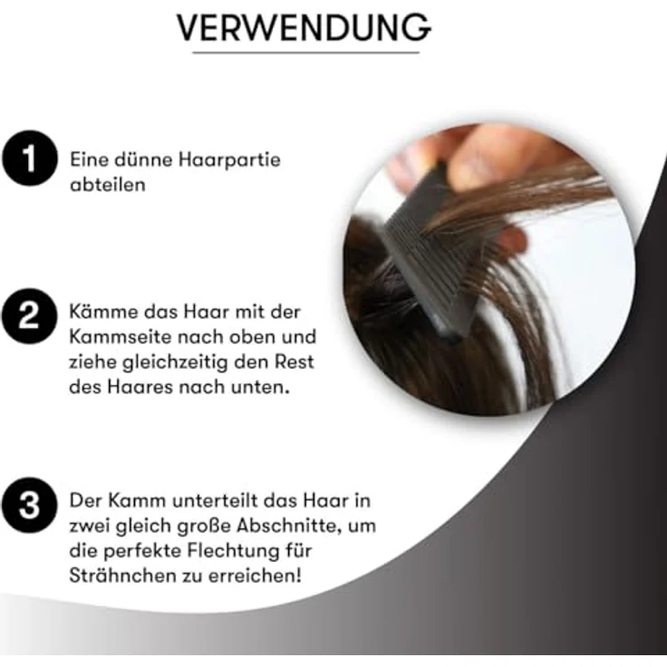 FRAMAR Strähnenkamm Set Schwarz – 3-teiliges Haarkämmerset mit antistatischer Beschichtung und Edelstahlspitze für präzise Strähnchenblondierung – Bild 3
