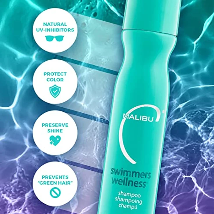 Malibu C Swimmers Wellness, Schützendes Shampoo für SchwimmerInnen, 266 ml, befreit von Chlor- und Salzwasser-Rückständen, vegan, ohne Sulfate – Bild 2