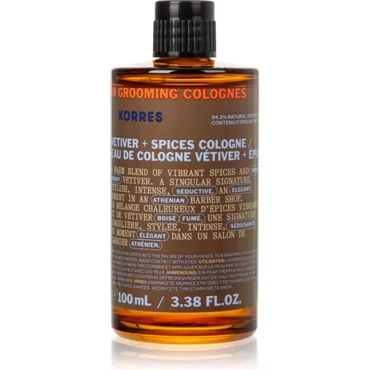 Korres Athenian Grooming EDC für Herren, 100 ml, holziger und würziger Herrenduft mit 94,3 % natürlichen Inhaltsstoffen
