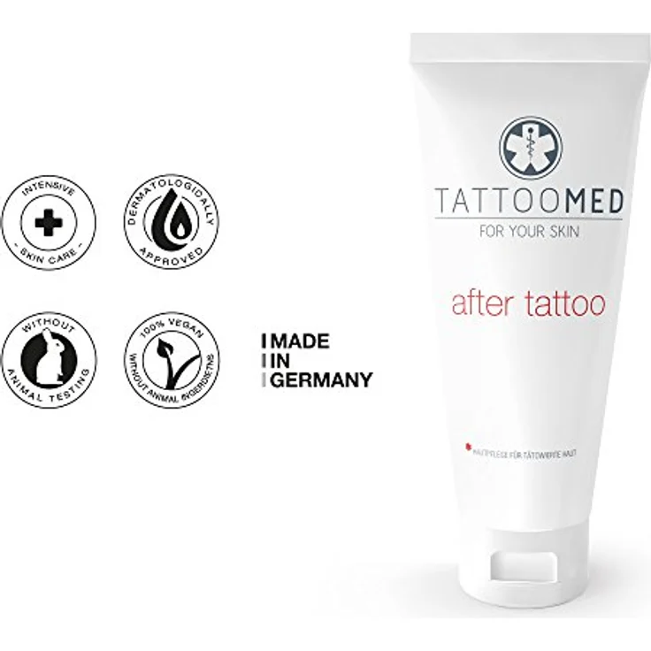 TattooMed Tattoo-Pflege für tätowierte Haut - After Tattoo - 25ml Medizinische Tattoo Crème - Unparfümiert – Bild 3