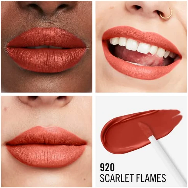 Rimmel Lasting Mega Matte, matter Flüssig-Lippenstift mit 16 Std. Haltbarkeit, Farbton Scarlet Flames, 7,4 ml – Bild 6