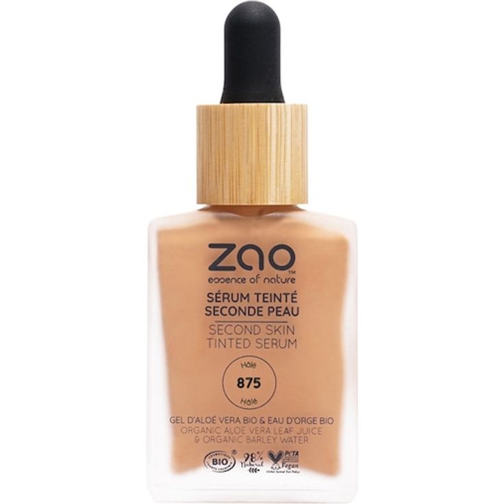 Zao Primer Second Skin Tinted Serum, Make-up-Primer für trockene, sensible & Mischhaut, 30 ml