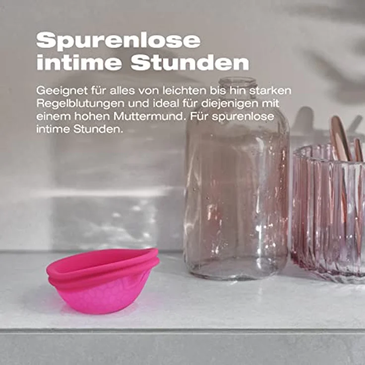 Intimina Ziggy Cup 2 B Menstruationstasse, 76 ml, hypoallergenes Silikon, wiederverwendbar, geeignet für Sport und Schwimmen während der Menstruation – Bild 2