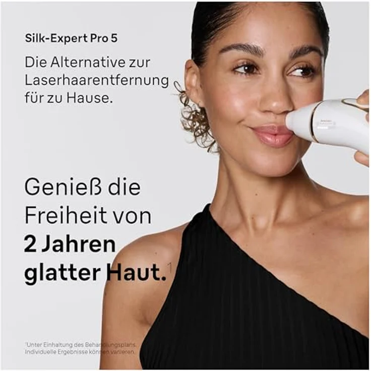 Braun Silk·expert Pro 5 PL5431, IPL Geräte zur Haarentfernung für Zuhause, inklusive Etui, Venus Rasierer und 4 Aufsätze, Weiß/Gold – Bild 2
