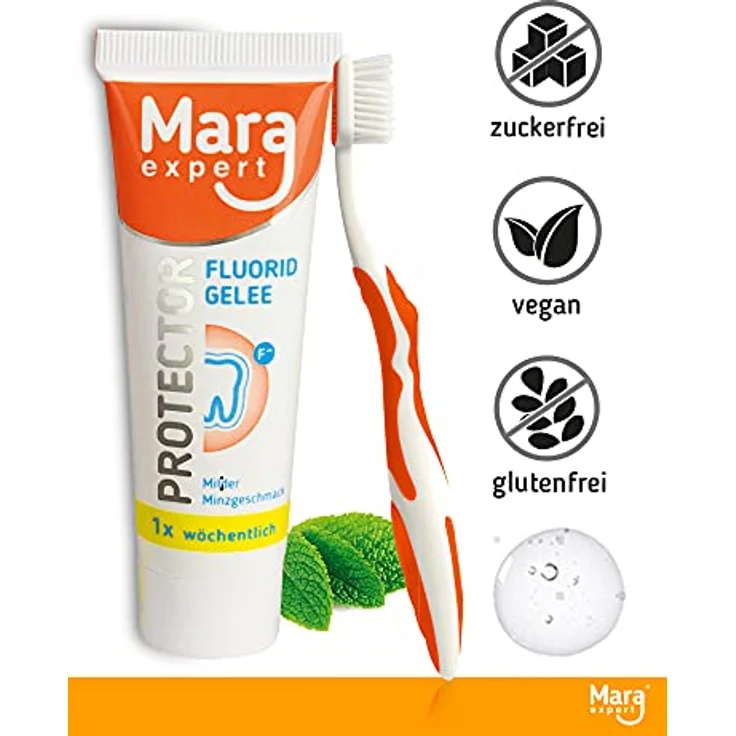 MARA EXPERT PROTECTOR - Fluorid Gelee 25 g hochdosiert - nur 1x wöchentlich - Kariesschutz - Minimalisiert - gegen schmerzempfindliche Zähne - Milder Minzgeschmack - Medizinprodukt – Bild 6