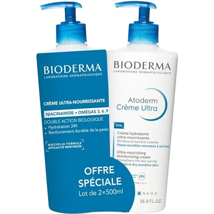 Bioderma Atoderm Ultra Feuchtigkeitscreme Ultra nährend, 2er Pack (2 x 500 ml) – Bild 1