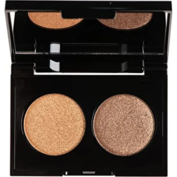 KORRES Duo Eyeshadow Palette Volcanic Minerals Velvet - Golden Amber 28, Lidschattenpalette für ein intensives Farbergebnis, vegan, 3 g