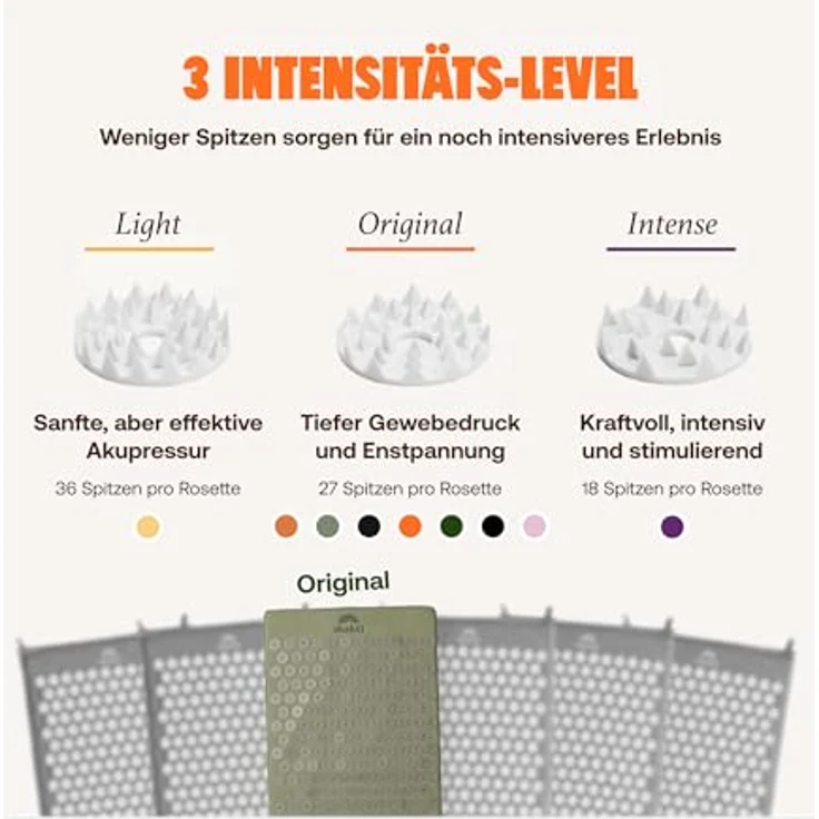 Shakti Mat Original, Akupressurmatte mit 6.210 Spikes aus Bio-Baumwolle, GOTS-zertifiziert, Handarbeit, entspannend – Bild 4