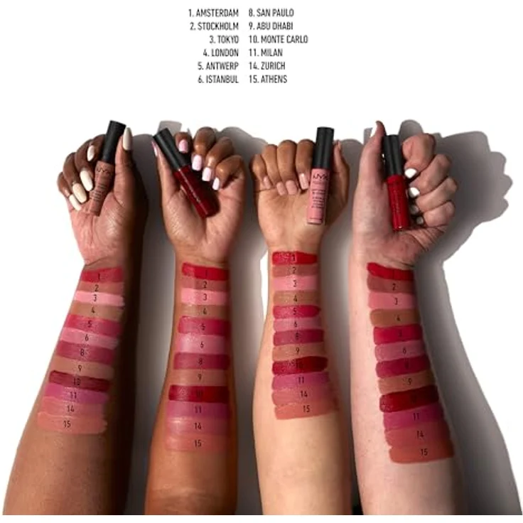 Nyx Professional Makeup Soft Matte Lip Cream, Cremiges Und Mattes Finish, Hochpigmentiert, Langanhaltend, Vegane Formel, Farbton: Amsterdam 8 ml – Bild 5