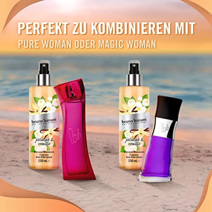 bruno banani Sunset Blossom Body Splash, lebhaft sommerliches Körperspray für Damen, 250ml – Bild 5